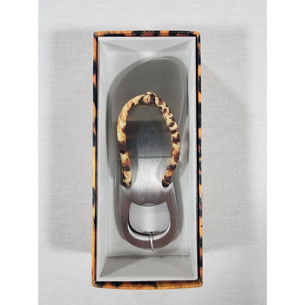 Wild Eye Designs Bottle‎ Opener Flip Flop Leopard Print Metal Gift Bachelorette